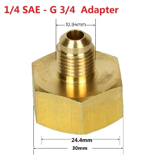 R134A car AC adapter bottle adapter 1/4" SAE to 3/4"