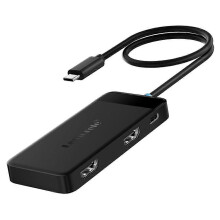 LEMORELE TC122 6-in-1 USB-C-hub met dubbele HD 4K 30Hz + PD 100W snelladen + 3 USB-poorten dockingstation voor MacBook-laptop