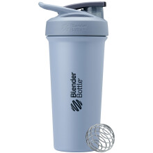 BlenderBottle Strada Sleek Shaker Isotherme Acier Inoxydable 25 oz, Bleu Poussiéreux