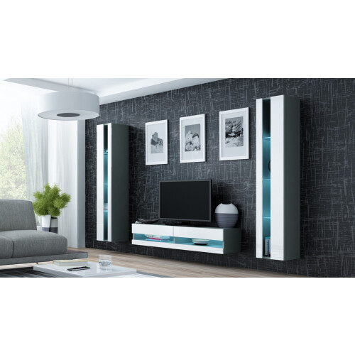 Cama Shelf unit VIGO NEW 180/40/30 grey/white gloss 1