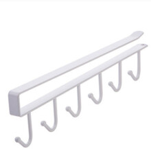 Metal under-cabinet mug rack with 6 hooks