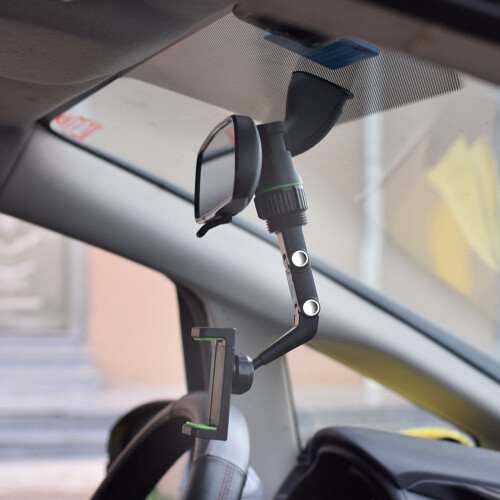 Car Rearview Mirror Phone Holder Rotatable Retractable 1