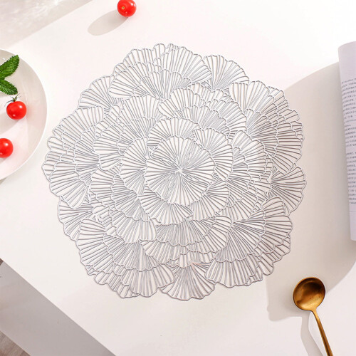 Rose Insulation Placemats Hollow Flower Design 4 Pack
