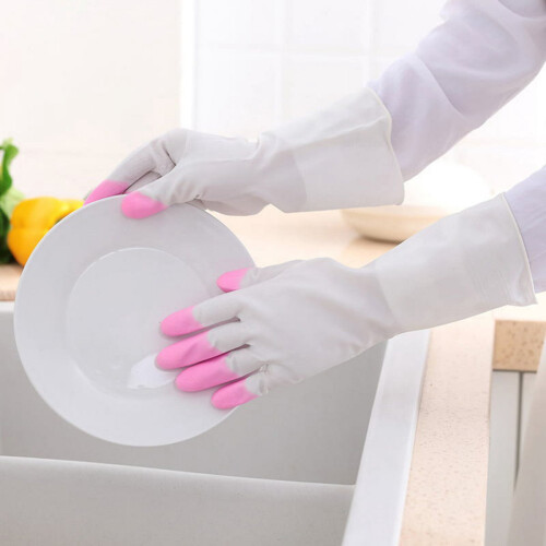 Dishwashing Rubber Gloves Non-Latex 1 Pair 2