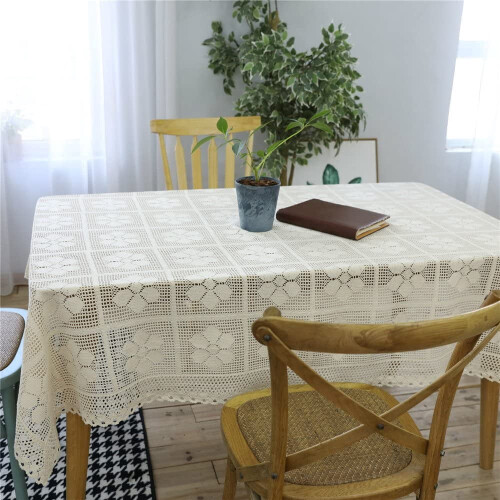 Azerlee cotton crochet floral tablecloth rectangular 55 x 2