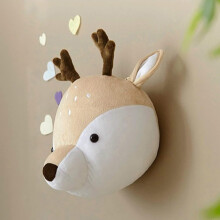 Plush Animal Head Wall Decor Soft Stuffed Hanging 1 Piece