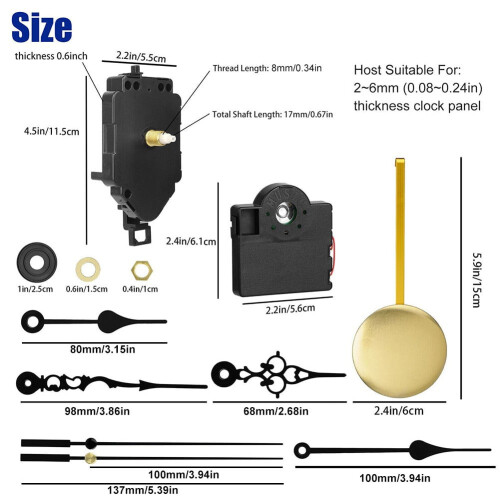 Quartz Wall Clock Movement with Chime for DIY Repair