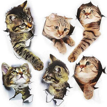 WOVTE 3D cat wall stickers detachable room decoration 6