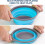 Collapsible Colander Set Heat-Resistant 3-Piece Blue 7