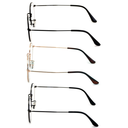 Women's Round Metal Blue Light Blocking Glasses 3 Pairs 2