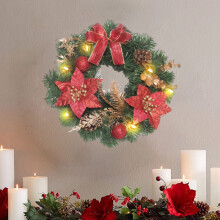 Christmas Wreath Shining Bulbs Warm Romantic Decor