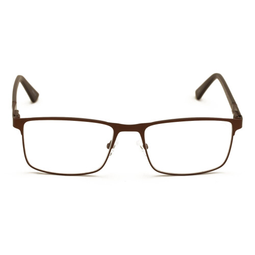 Men's optical frame rectangular metal reading glasses +2.25 2