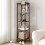 Industrial Bookshelf 5-Tier Rustic Brown with 2 Hooks 1