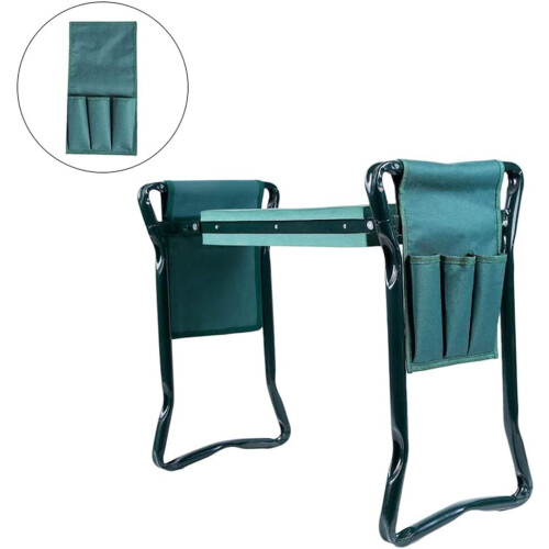 Garden kneeling stool with large tool pocket