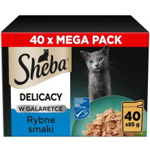 SHEBA Delicacy Fish Flavours in Jelly – wet cat food – 4085g