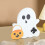 Halloween ghost tabletop ornament wooden white 3