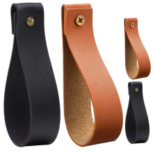 WSTEER curtain rod holders leather wall straps 4 pcs