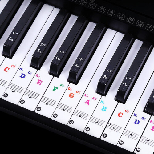 Piano key letter note stickers 88/61 keys transparent