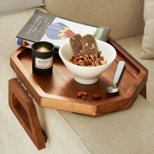 Wood Sofa Armrest Tray Octagonal 1 Piece