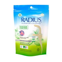Radius Peppermint EcoClean Composteerbare Flosstokken Volwassenen voor Mondverzorging (50 Stuks)