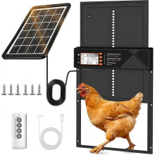 Puerta automática para gallinero alimentada por energía solar, puerta automática para gallinero de aleación de aluminio de gran tamaño,