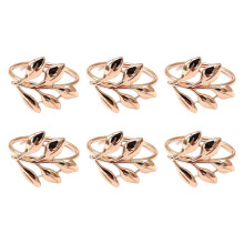 Leaf Napkin Rings for Table Decoration 6 pcs