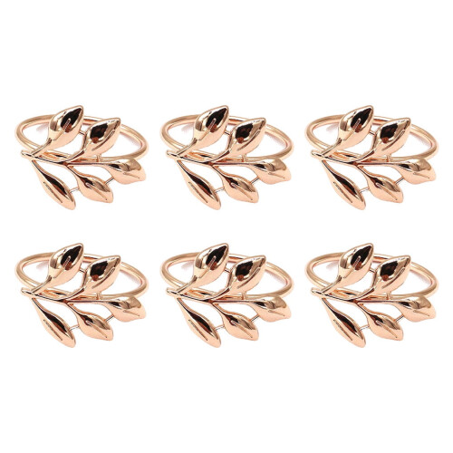 Leaf Napkin Rings for Table Decoration 6 pcs