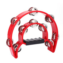 Metal jingles handbell tambourine double row red