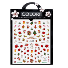 YATLTE 3D Christmas nail stickers candy cane tree present
