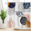 Boho Leaf Shower Curtain Waterproof 72x72 Inches with 12 3