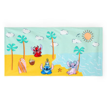 Asciugamano da Spiaggia Disney Store Ufficiale Stitch con Leroy, Angel & Scrump - 29" x 58" - Morbido e Assorbente