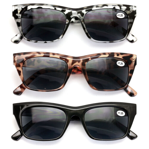 Women's Reading Sunglasses +3.25 Magnification 3 Pairs 1