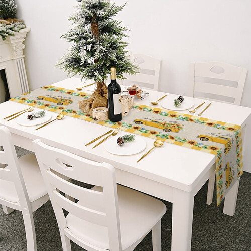 Linen Table Runner Rustic 13x70 Inch 1