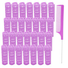MOODKEY 28PCS Plastic Haarrollers Set 1.5cm/0.6in Heatless Haarrollers