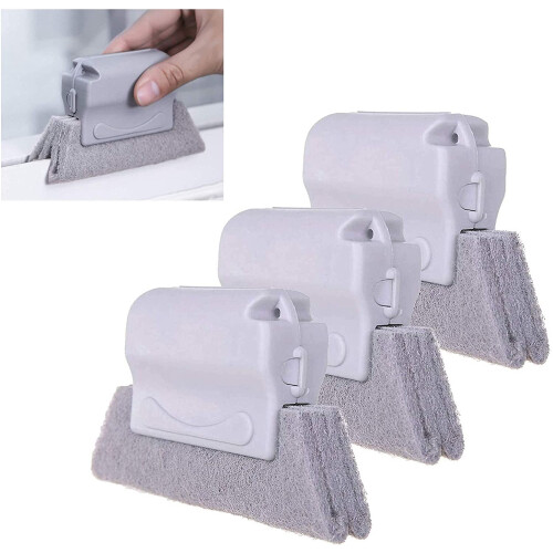 Window Door Track Cleaning Brush Gray 3PCS