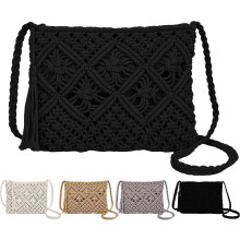 Bolso bandolera Piecees para mujer, bolso de hombro bohemio, bolso de ganchillo tejido para verano, playa, viajes, bolso de mano