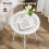 Outdoor Metal Side Table Round Weatherproof White 7