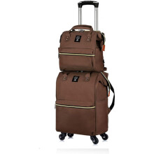 WSYW 20-inch expandable carry-on spinner suitcase set brown
