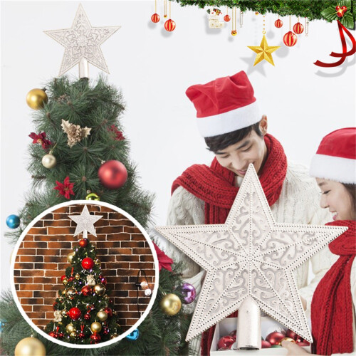 Christmas Tree Topper Gold Glitter Star 5.9 Inch 1