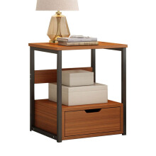 Wooden Nightstand with Drawer for Bedroom