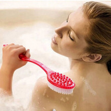 Cepillo de ducha ecológico de cerdas rígidas con mango largo para una exfoliación suave y mejora de la circulación sanguínea - Compatible con