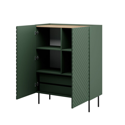 Bookcase 2D2SZ ONDA 98x45xH127 green) 1