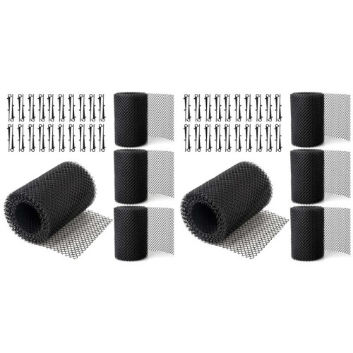 8Pack Gutter Guard Mesh Rolls, 20 Feet Gutter Leaf Guards with 80 Clip Hooks, DIY Rain Gutter Covers Preventing Leaves 1