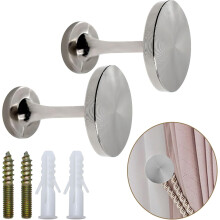 Curtain Tiebacks Zinc Alloy Wall-Mounted 2 Pack Silver