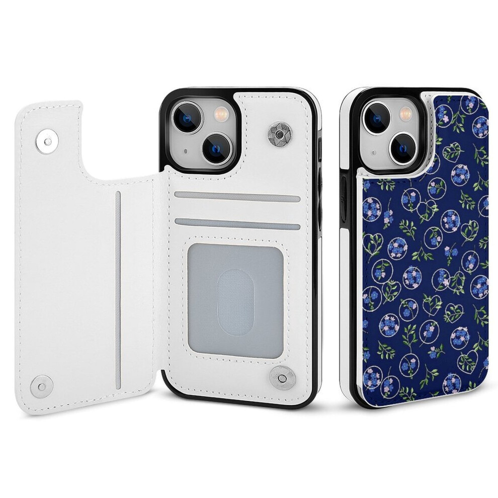 Floral Iphone 14 Wallet Case Pu Leather Flip Folio With 9370362161598