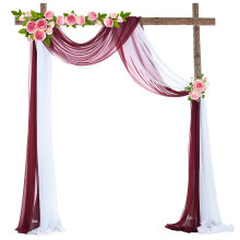 Washranp wedding arch drapes sheer fabric 2 pcs