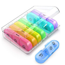 Washranp Weekly Pill Organizer 4 Times Daily 28-Compartment