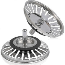 Colador de fregadero de acero inoxidable de 84 mm (paquete de 2)