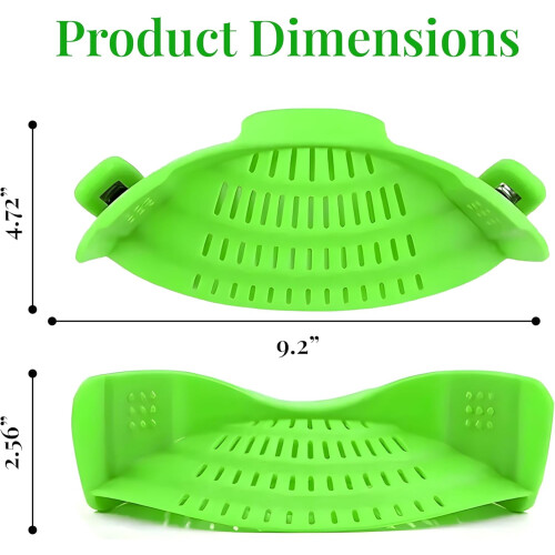 Collapsible Colander Clip-On Strainer Green 2