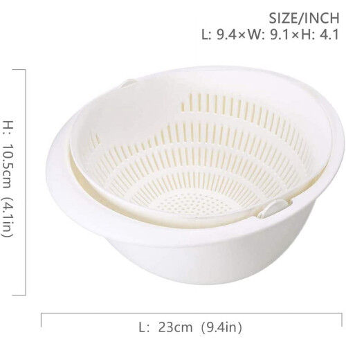 Swivel Drainer Bowl Strainer 2-in-1 White 1